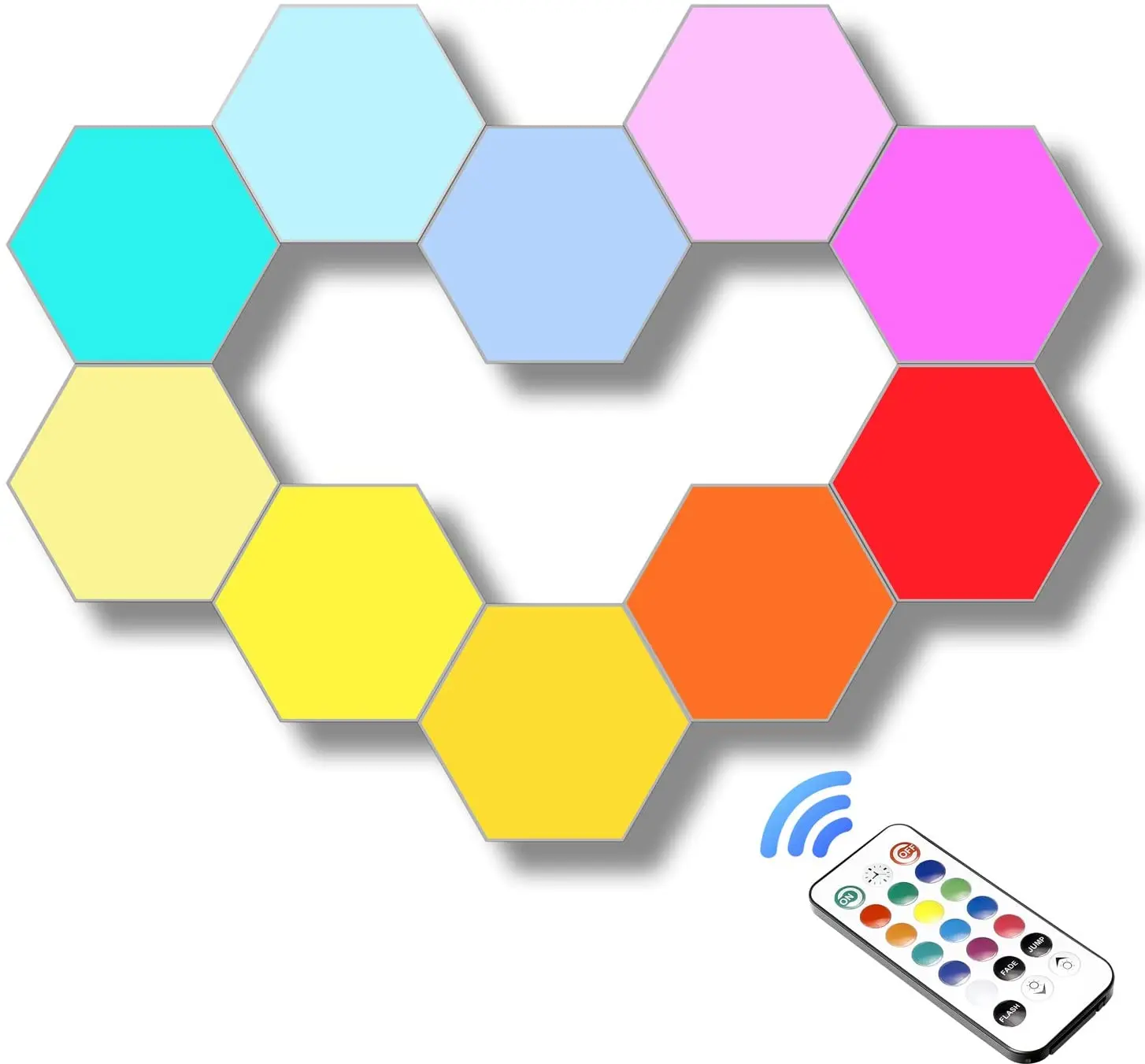

Touch Diy Indoor Home Decor Modern Luxury Colorful LED Honeycomb Decorate Quantum Hexagon Wall Lamp