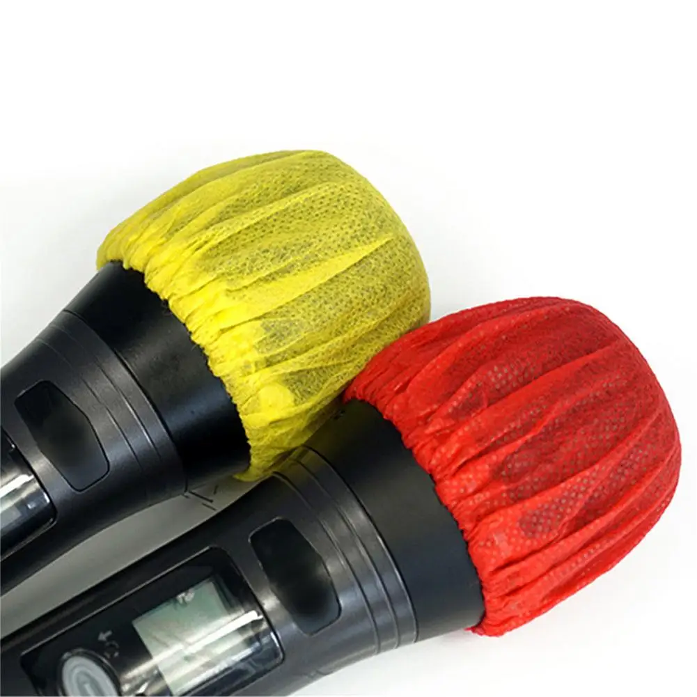 Cubiertas de micrófono no tejidas desechables, 100 Uds., para escenario, KTV, Bar, entrevista