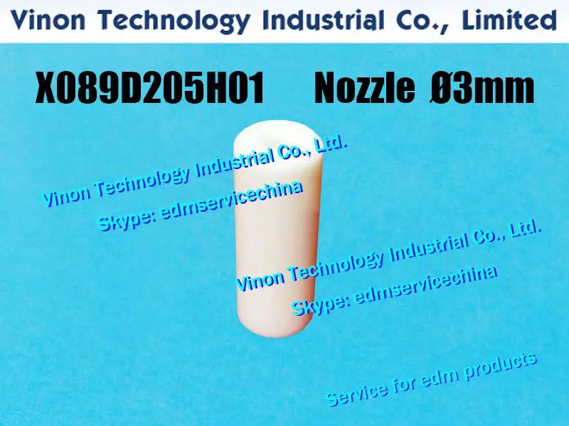 X089D205H01 EDM MV Ceramic Nozzle Ø3mm for Mitsubishi MV1200S, MV2400S series machine X089-D205-H01, DEL9900, DEL99A 2210002907