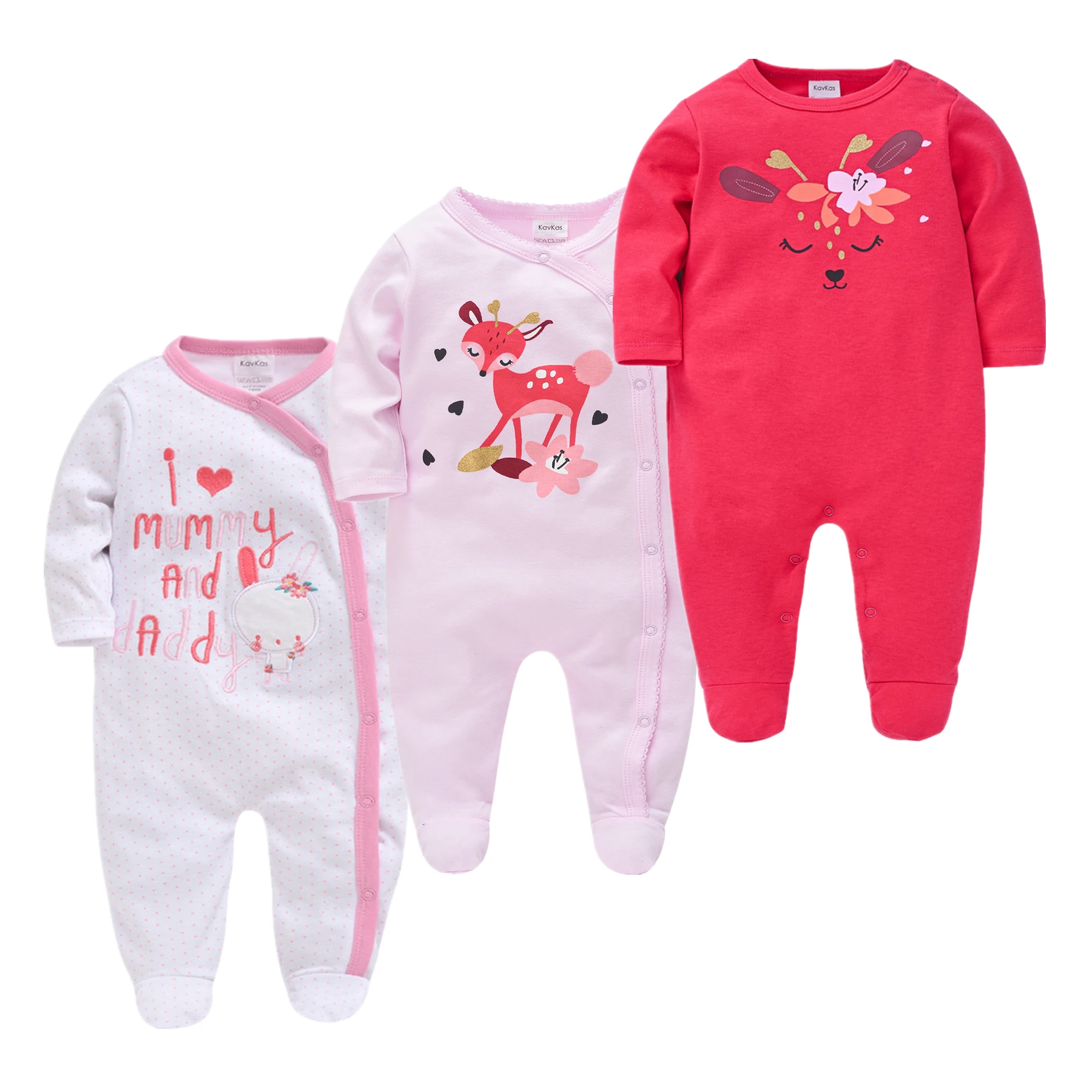 

2022 Spring Newborn Baby Girls Pyjamas Infant Boy Romper Playsuit Overalls 3PCS Cotton Long Sleeve Baby Jumpsuit Newborn Clothes