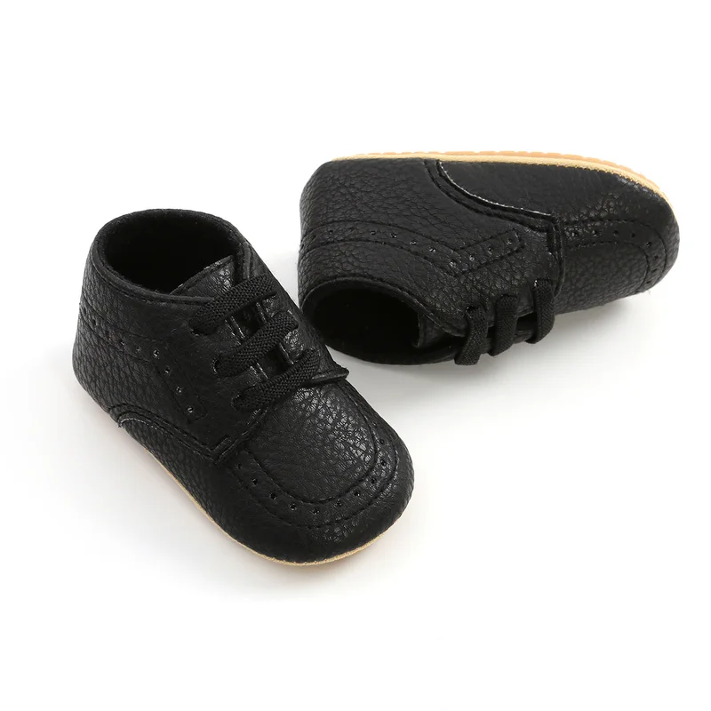 New Baby Shoes Leather Dress Shoes Baby Boy Girl Shoes Rubber Sole Anti-slip Toddler First Walkers Newborn Crib Shoes Moccasins