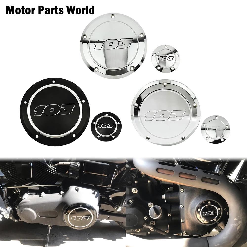 Motorcycle 103 Derby Timing Engine Clutch Side Cover For Harley Dyna Super Glide Custom Softail Fat Boy Touring Street Glide