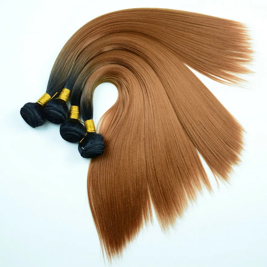 

Soft Synthetic Hair Bundles 1/Lot,Can Straighten Deep Brown Color Double Weft Heat Resistant Fiber Hair Weave Yaki Straight 100g