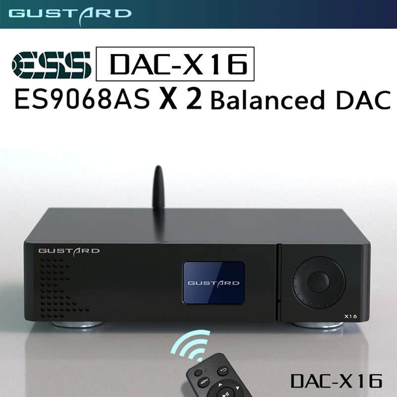 GUSTARD-conversor digital para analógico, DAC X16, decodificador MQA, Bluetooth 5.0, ES9068AS duplo, DAC balanceado nativo, decodificação completa DSD51