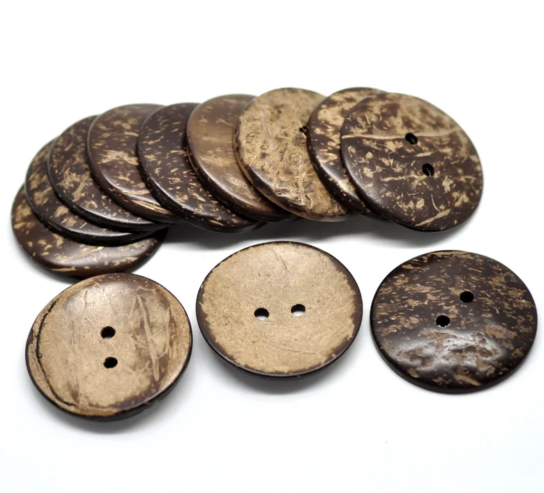 13-50mm 2 Holes Brown Coconut Shell Sewing Buttons Round Button For Clothing Scrapbooking Garment DIY Crafts Sewing Accessories