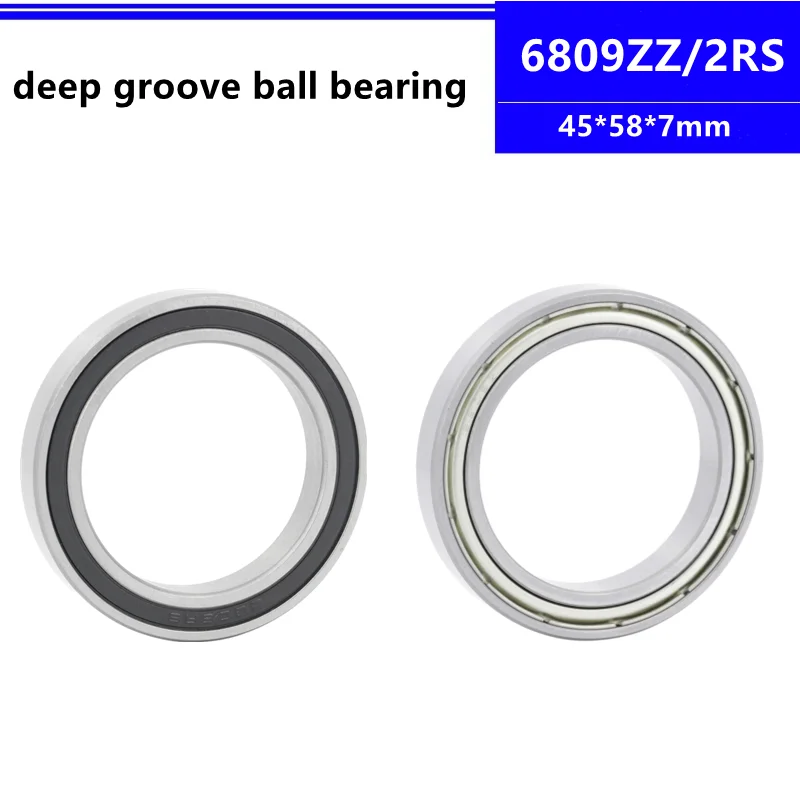 20pcs 6809ZZ 6809-2RS 45*58*7mm thin wall deep groove ball bearing 6809Z 6809-2Z 6809RS 6809 61809 ZZ 45x58x7 mm