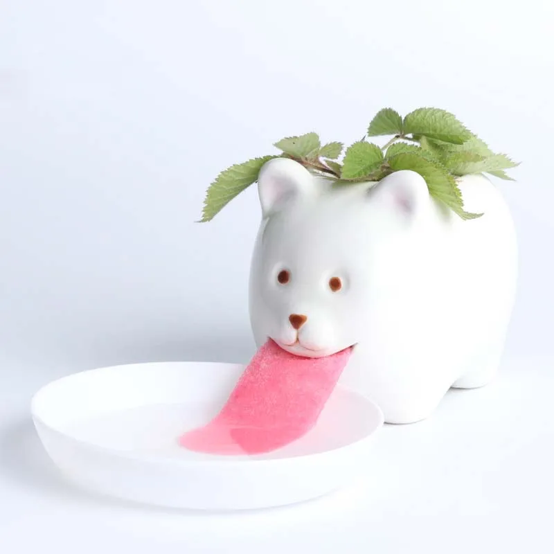 Cute kreskówka kwiat Pot niedźwiedź/małpa ceramiczny wazon na kwiaty małe kreskówki soczyste Bonsai kaktus w doniczce domu ogród