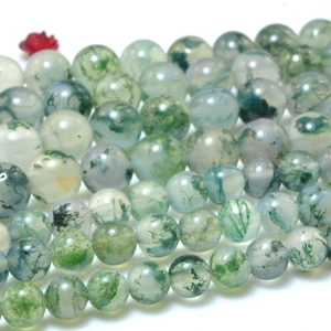 Natürliche Agata glatte grüne Moosrunden Loose Accounts, Edelstein Großhandel, halbkostbarer Stein, Armband und Halskette, Schmuck machen 10 Hauptverkäufe Nuria Semi Schmuck - №4