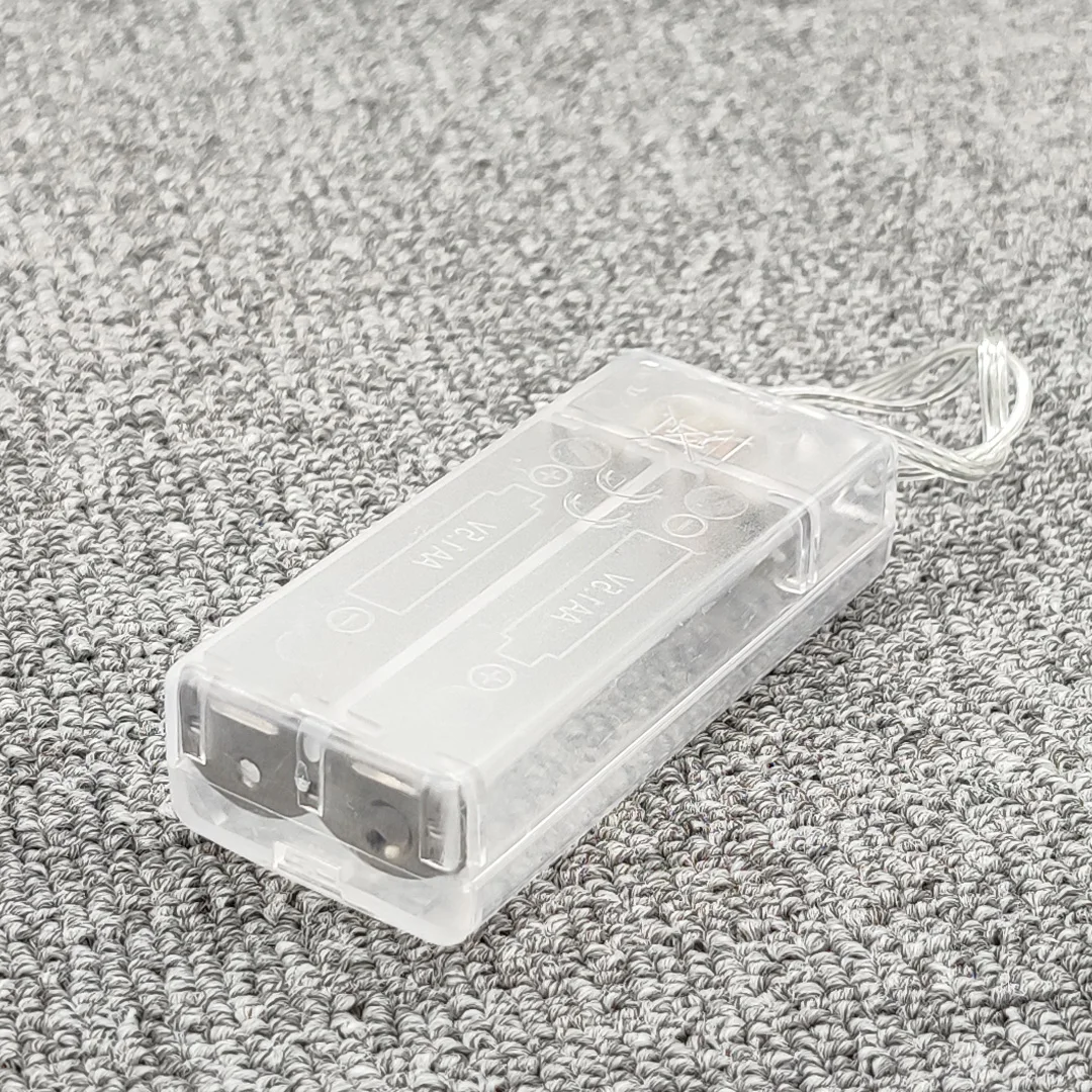 2 AA Battery Box Case AA Battery Holder With Cover New 2 AA 2A Battery Case Battery Storage Box With Switch at Top Transparent