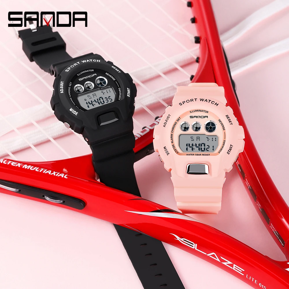 SANDA Mens Watches Women LED Digital Wristwatch Boy Girl Student Outdoor Waterproof Retro Electronic Watches Relogio Masculino