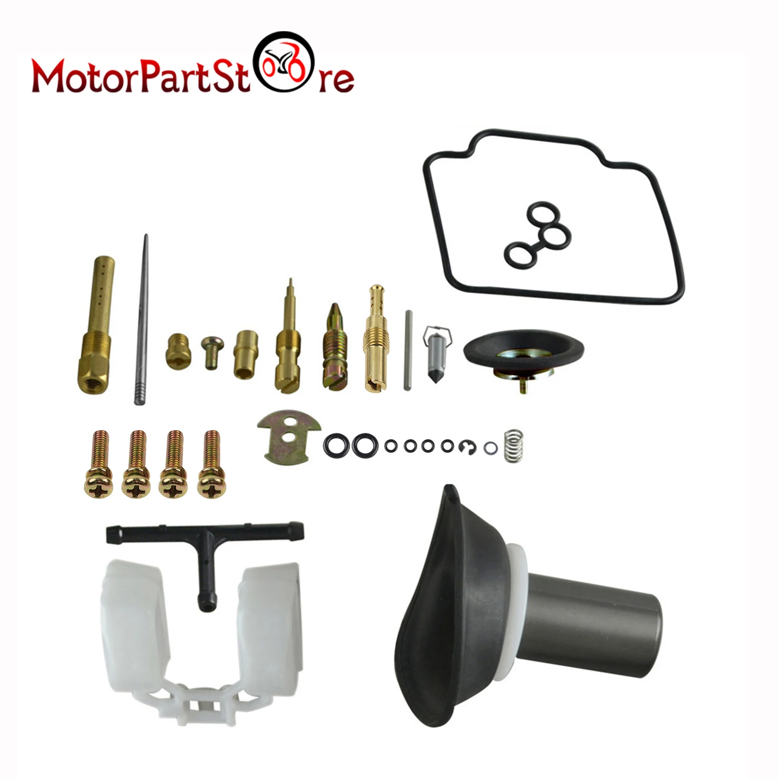 PD24J 22mm Carburetor Plunger Float Gasket Valve Repair Rebuild Kit for GY6 125cc ATV Go Kart Moped Scooter