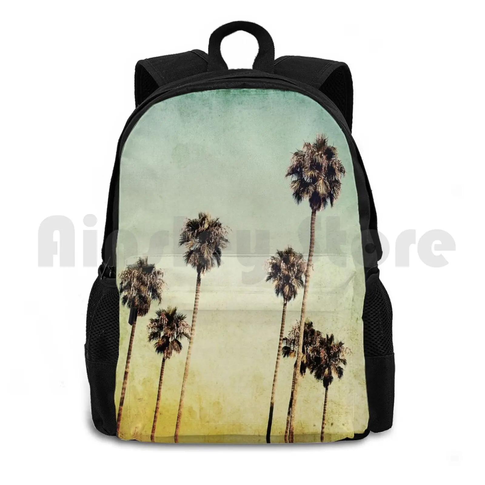 Palm Trees Ii Outdoor Hiking Backpack Riding Climbing Sports Bag Palm Palm Tree Palm Trees Tree Vintage California Texture