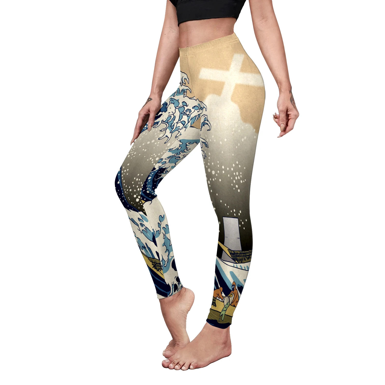 2021 novo anime dos desenhos animados impressão leggings moda casual feminino sexy empurrar para cima calças apertadas esportes de fitness magro elástico leggings