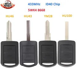 KEYECU 5WK48668 Remote Key Fob 2 Buttons 433MHz ID40 CHIP For Opel Vauxhall Corsa C 2001 2002 2003 2004 2005 2006 2007