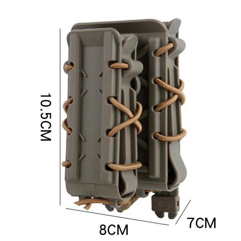 Custodia tattica per caricatore Molle 9mm 45ACP 5.56 7.62 Borsa per fucile Pistola Mag Doppio attacco rapido Custodia per trasporto Accessori per la caccia