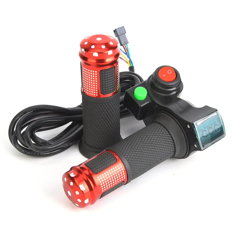 Electric Bike Voltage Display 1 Pair Universal LED Voltage Display Throttle for 12-99V Ebike Scooter Bike Voltage Display