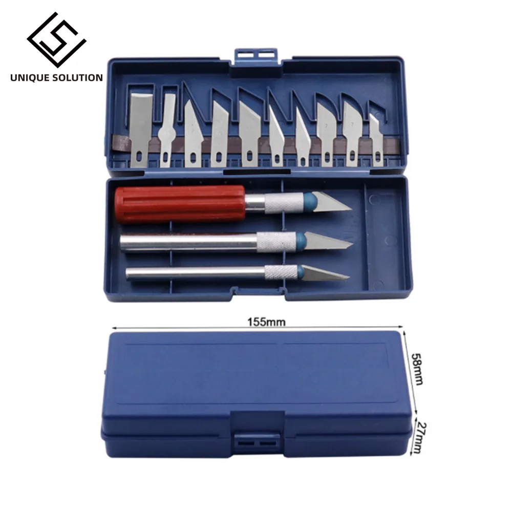 3D Printer Clean-up Accessories Tool Kit 13 Pieces Blades Knife Set 3D print Removal Tool Kit With Convenient Storage Case