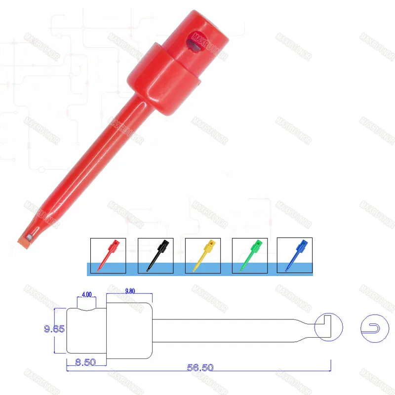 SMD IC Test Hook Clip Grabber Copper Probe for Electronic Testing Cable Welding 30V/10A