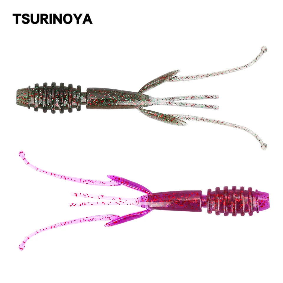 TSURINOYA 88mm 2.2g Soft Fishing Lures Craws Shrimp Soft Lur