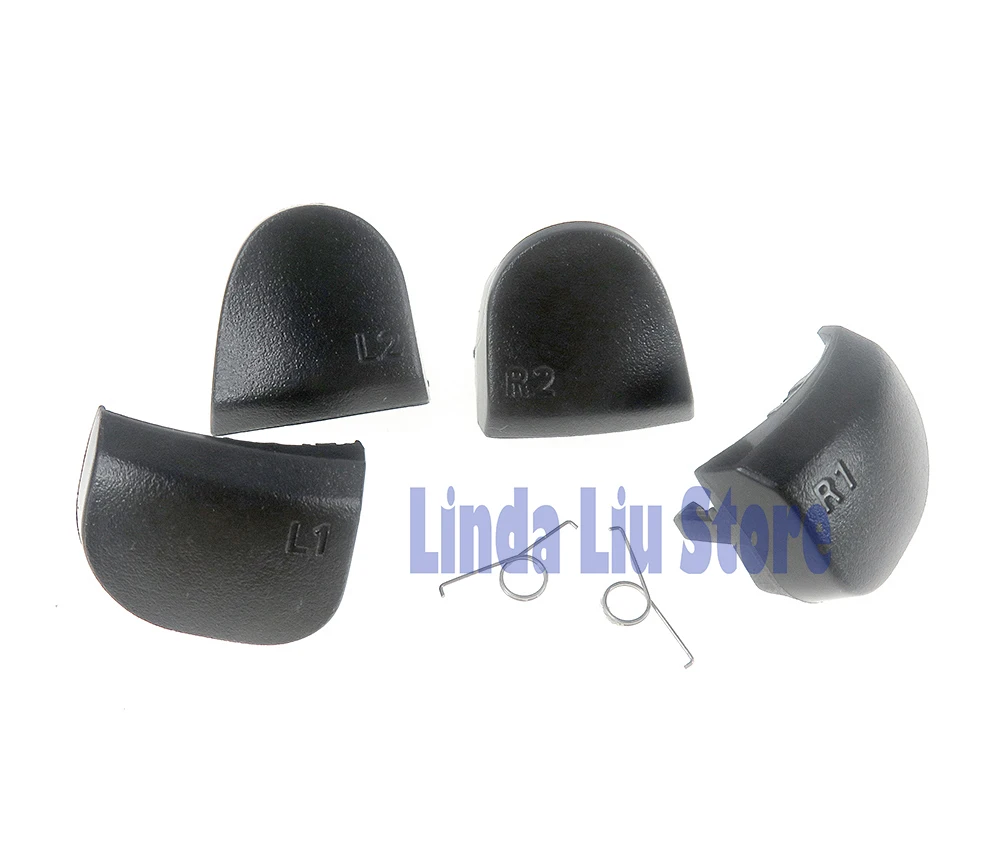 1Set Hitam L1 R1 + L2 R2 Gamepad Tombol Pemicu + Alat Pegas Suku Cadang Pengganti untuk PlayStation 5 untuk PS5 Gamepad Controller