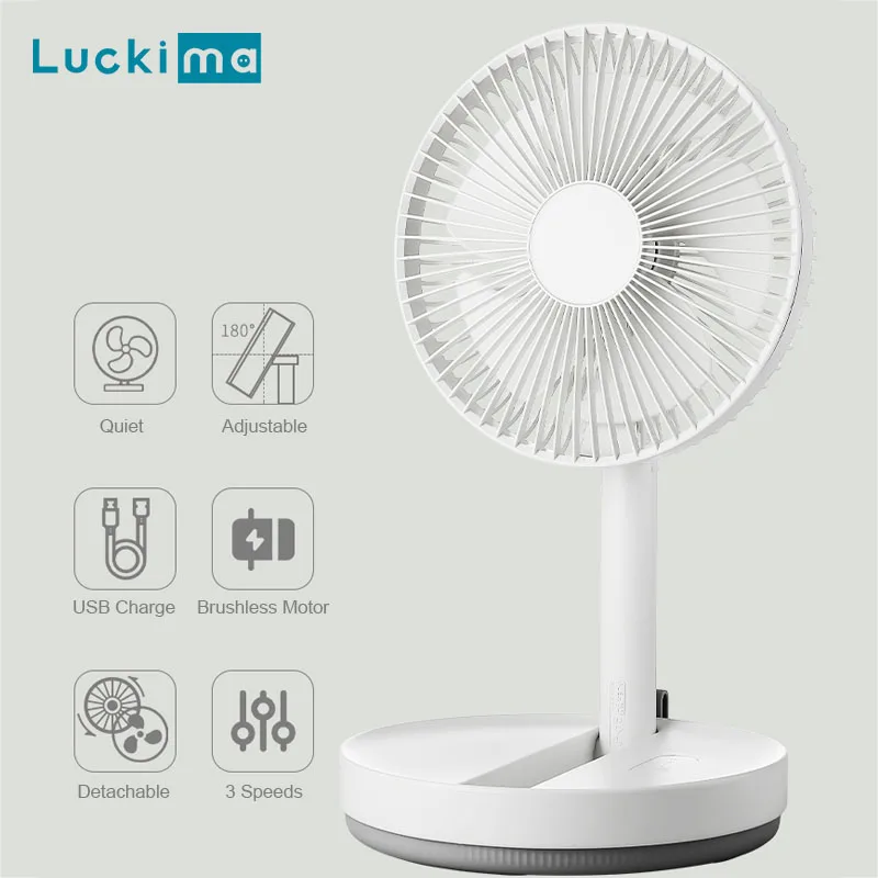 Multifuntional 8000mAh Foldable Table Stand Fan USB Rechargeable Adjustable Height Portable Desktop Fan for Home Office Outdoor