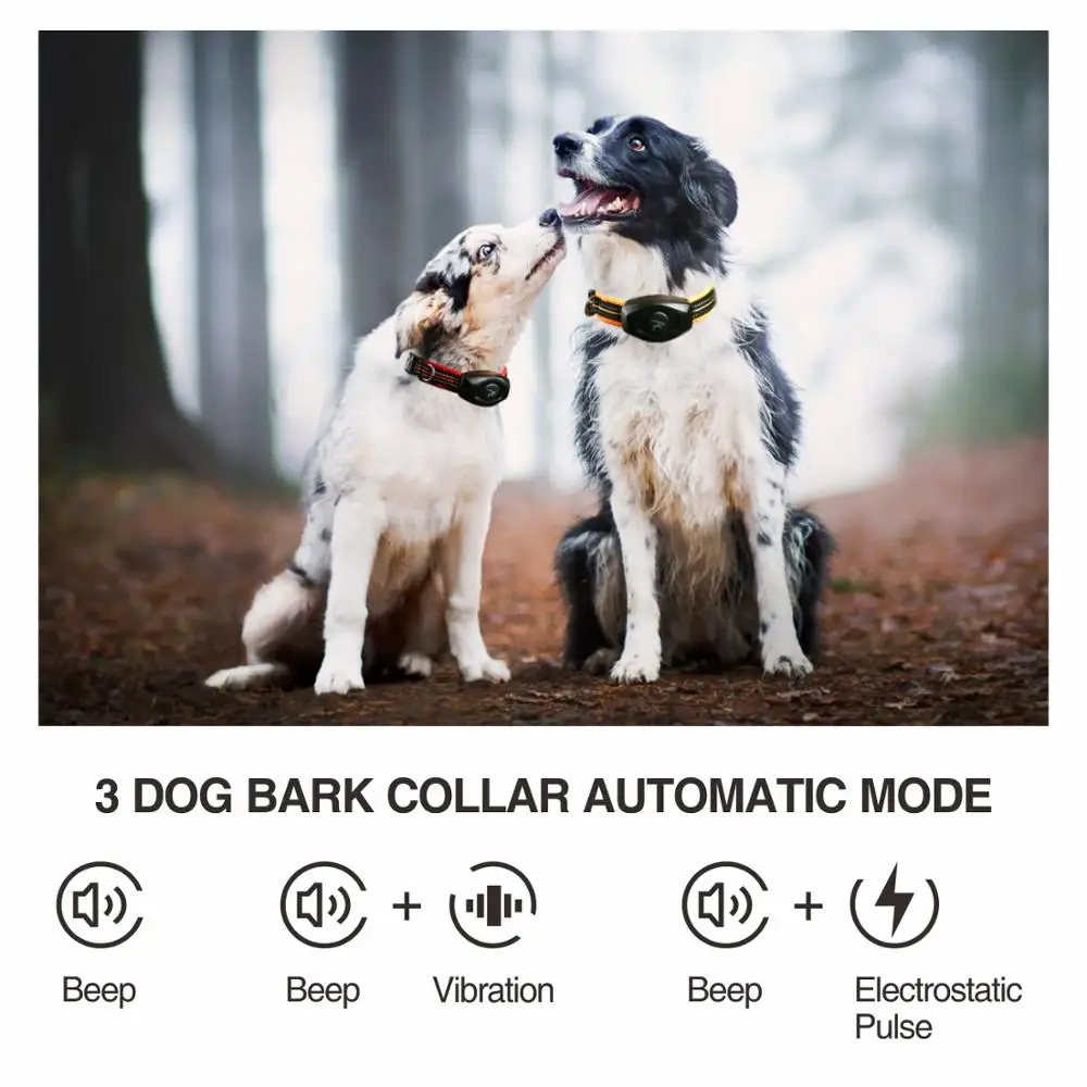 2 in 1 Dog Training Collar & Anti Bark Collar 400M Rechargeable Dog Electric Collar Waterproof Remote Dog Pet Product