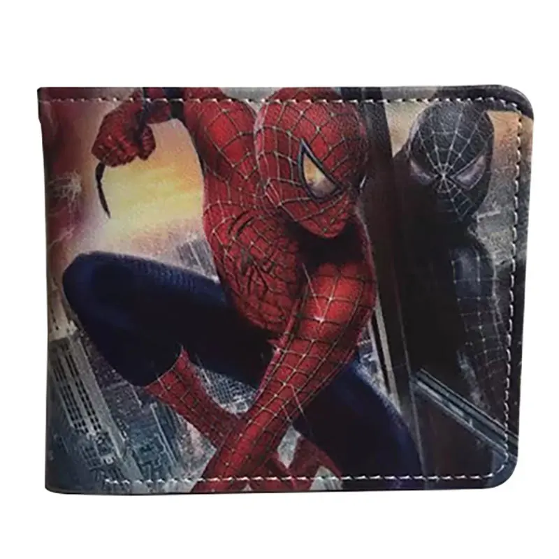 Marvel Anime Wallet Spider-Man Iron Man PU Shorts Coin Purse Fashion Casual Men\'s Wallet The Avengers The New Women\'s Wallet