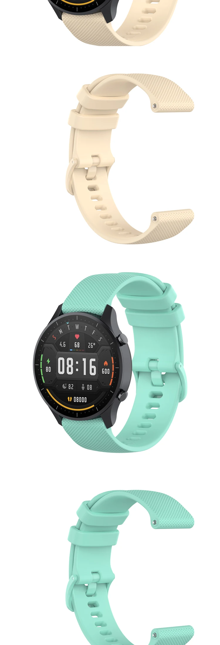 22mm Silicone Band Strap for Xiaomi Mi Watch Color Replacement Bracelet Breathable Sports Bands For Watch Accessories