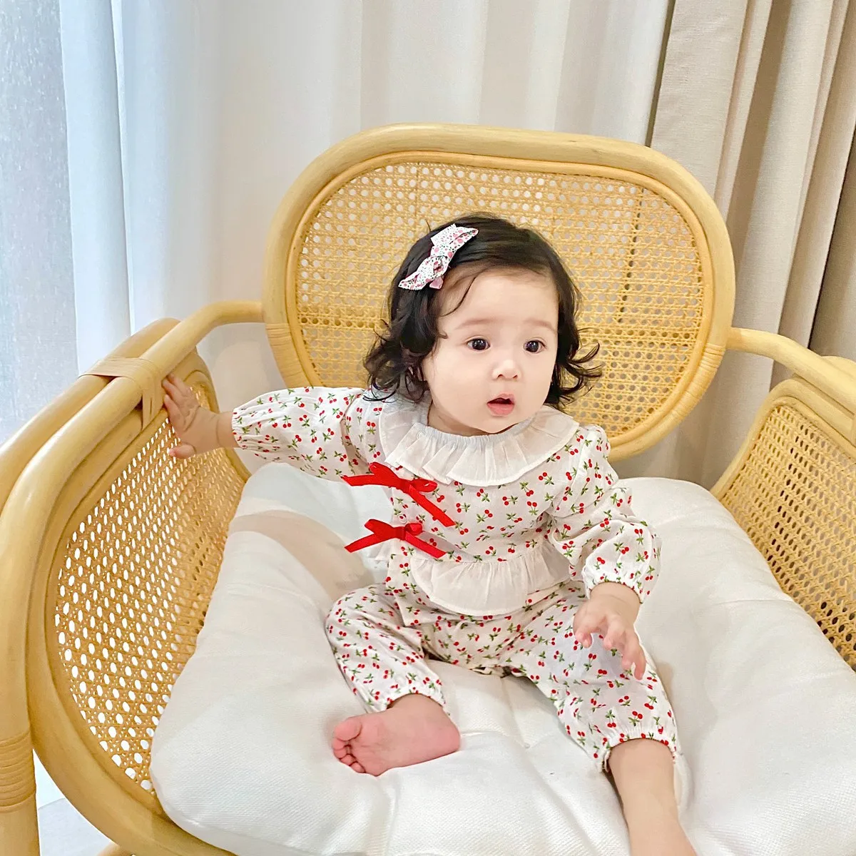 0-3T Newborn Kid Baby Girls Clothes Flower Print Lace Romper Elegant Cute Sweet Jumpsuit Cotton Winter Floral Baby Clothing