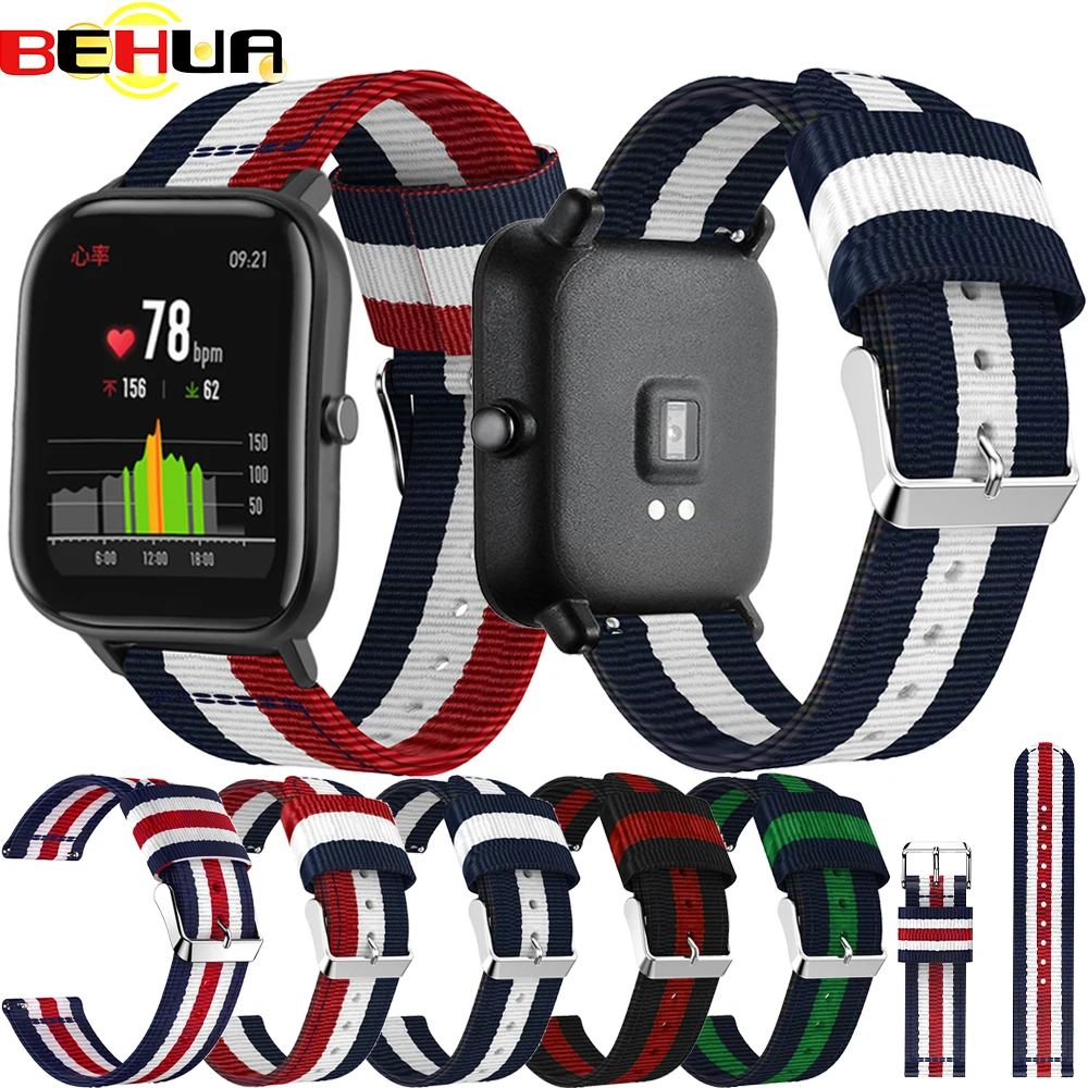 Neues Nylon-Armband für Amazfit Bip Lite Youth 20mm Uhrenarmband Ersatz für Xiaomi Huami Amazfit GTS Bit Band Armband Handgelenkschlaufe – Detail 2