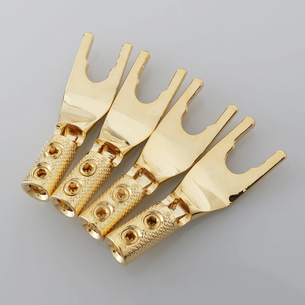 4 шт., коннекторы Audiocrast из чистой меди, розетка для кабеля динамика