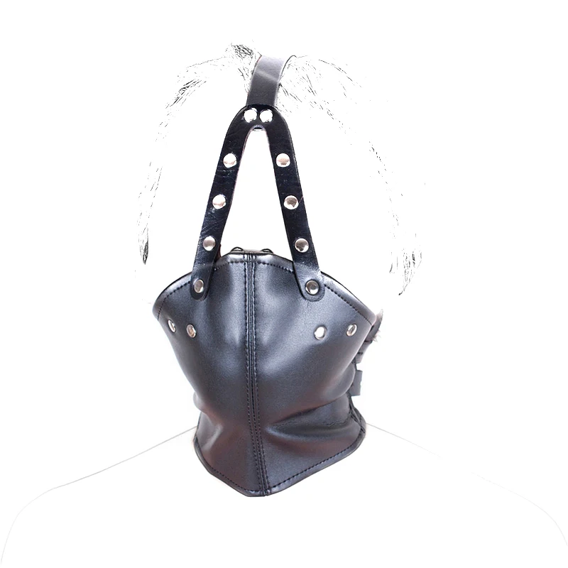 Fetish Bondage Leather Head Harness Strap with Hard Ball Gag Sex Toys for Bdsm Flirt Oral Fixation Mouth Stuffed Erotic Products