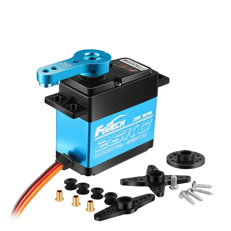 Feetech Waterproof Servo 20KG 25KG FT5325M FT5320M high Speed Metal Gear Digital RC Servo Baja servo 25T Arm for 1/8 1/10 RC Car