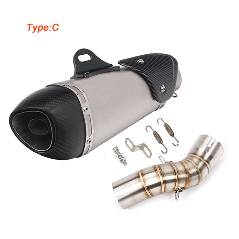 Motorcycle Middle Pipe Link 51mm Exhaust Muffler Pipe Silencer System Non-destructive installation For Kawasaki Z900 Until 2019