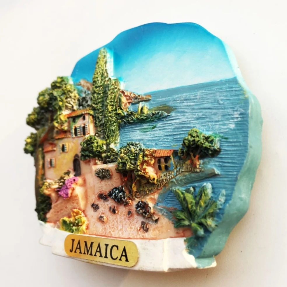 North America Jamaica 3D Fridge Magnets Tourist Souvenir Decoration Articles Handicraft Magnetic Refrigerator Collection Gifts