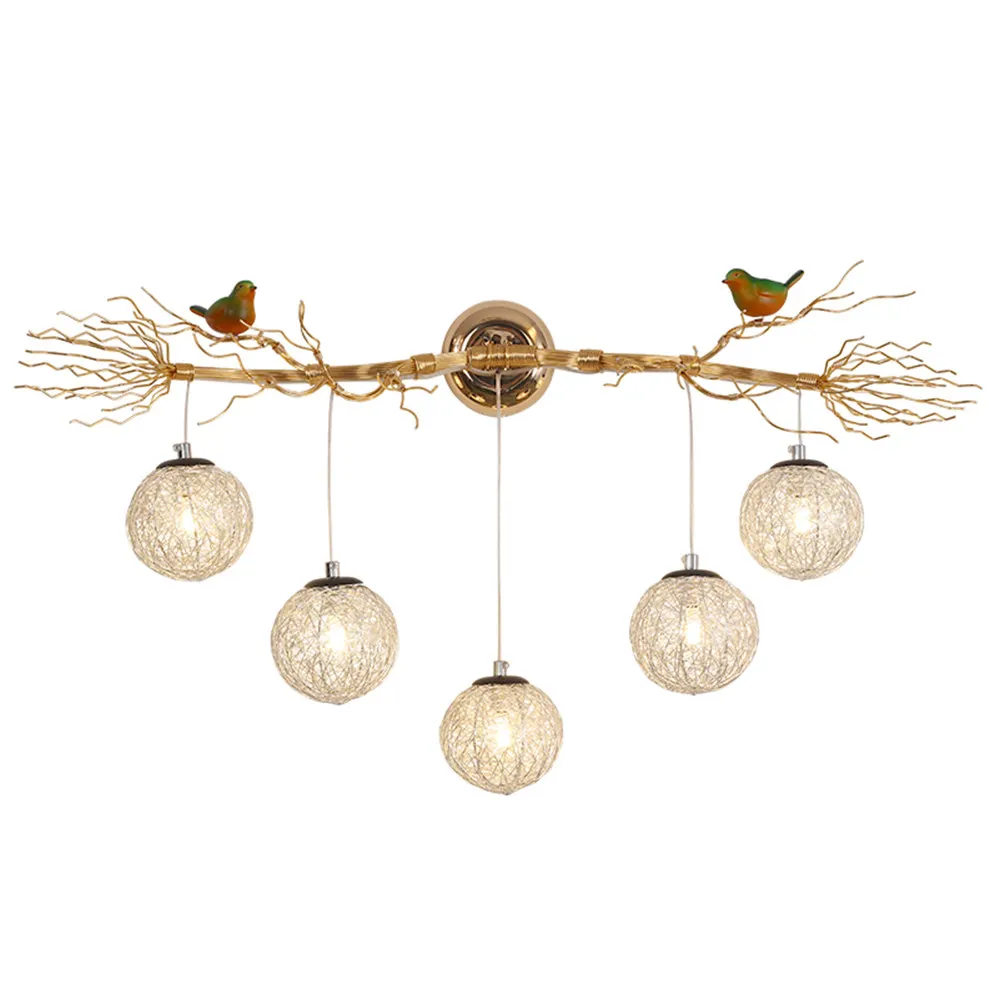 Nordic Bird Nest Aluminum Art Deco Wall Lamp For Dining Room Villa Living Room Corridor Led Sconce Light Romantic Kids Fixtures
