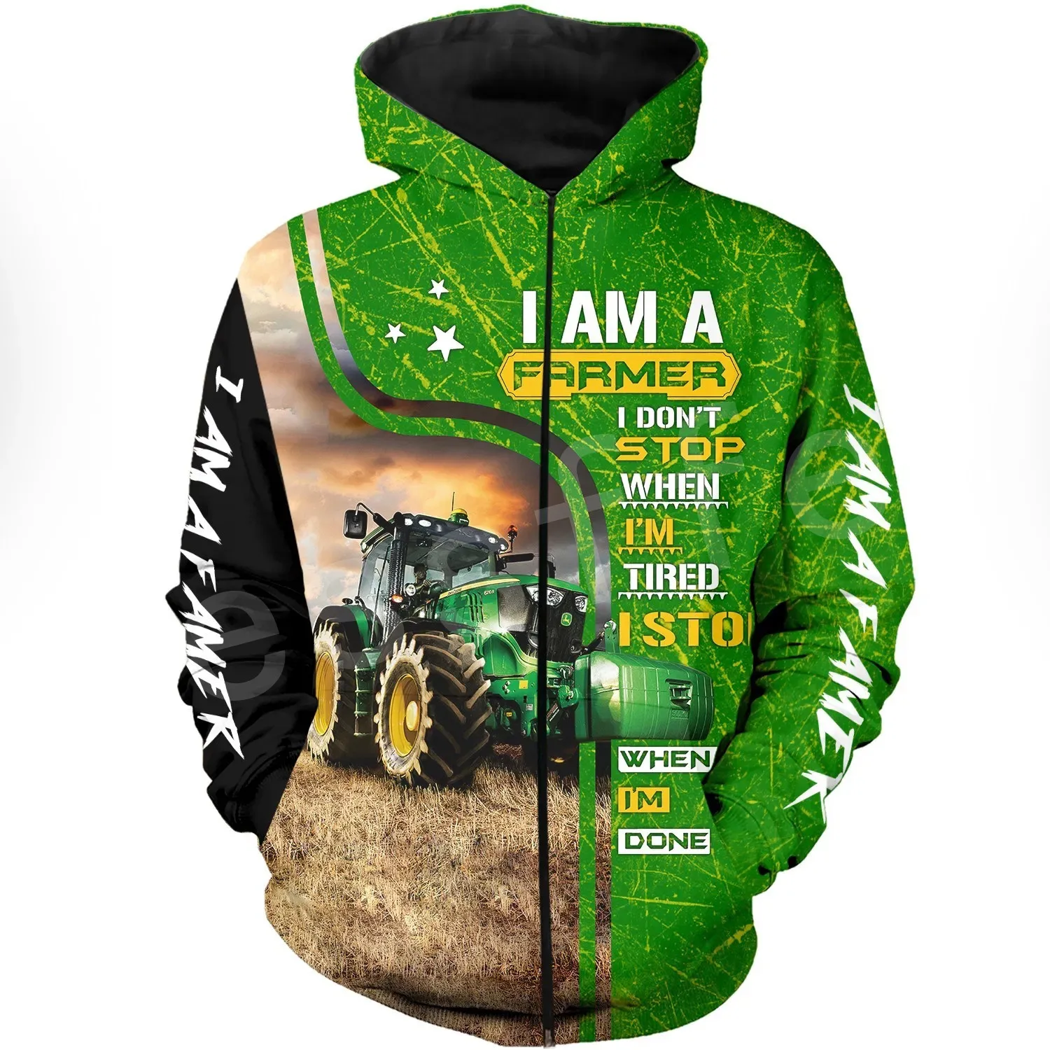 Tessffel Worker Farmer Tractor instrument Funny NewFashion Long Sleeves 3DPrint Zipper/Hoodies/Sweatshirts/Jacket/Men/women A-18