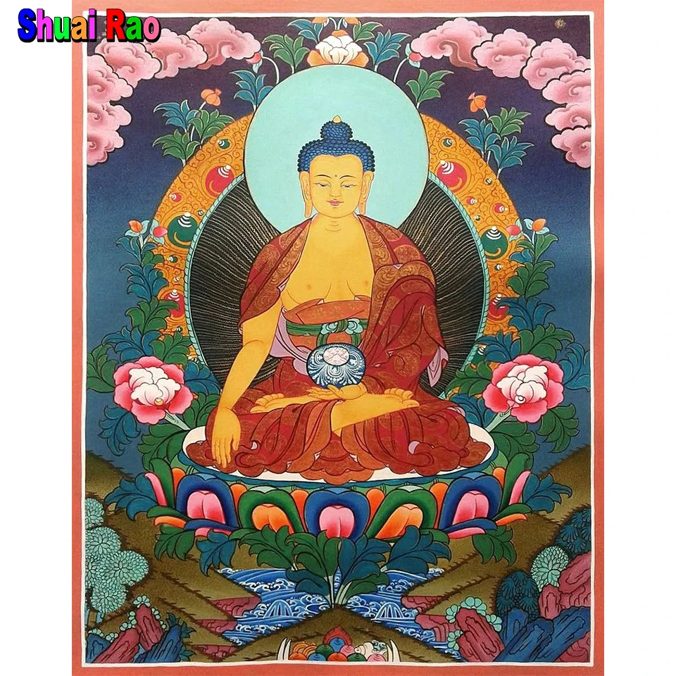 Shakyamuni Buddha Full Drill Diy Diamond Painting Cross Stitch Kadampa Buddhism Mosaic 5D Diamond Embroidery religious decor