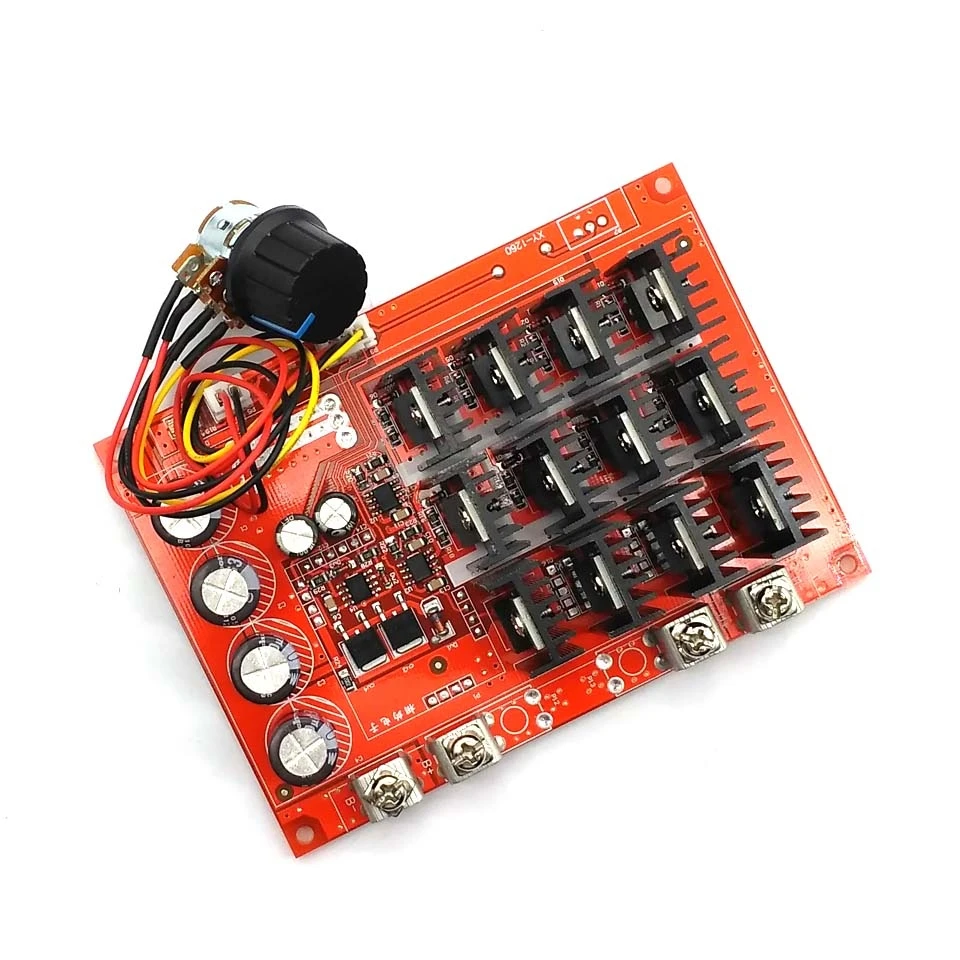 Dc 10-50v pwm dc controlador de velocidade do motor 3000w (max.) 12v 24v 36v 40v 50v 60a interruptor de velocidade