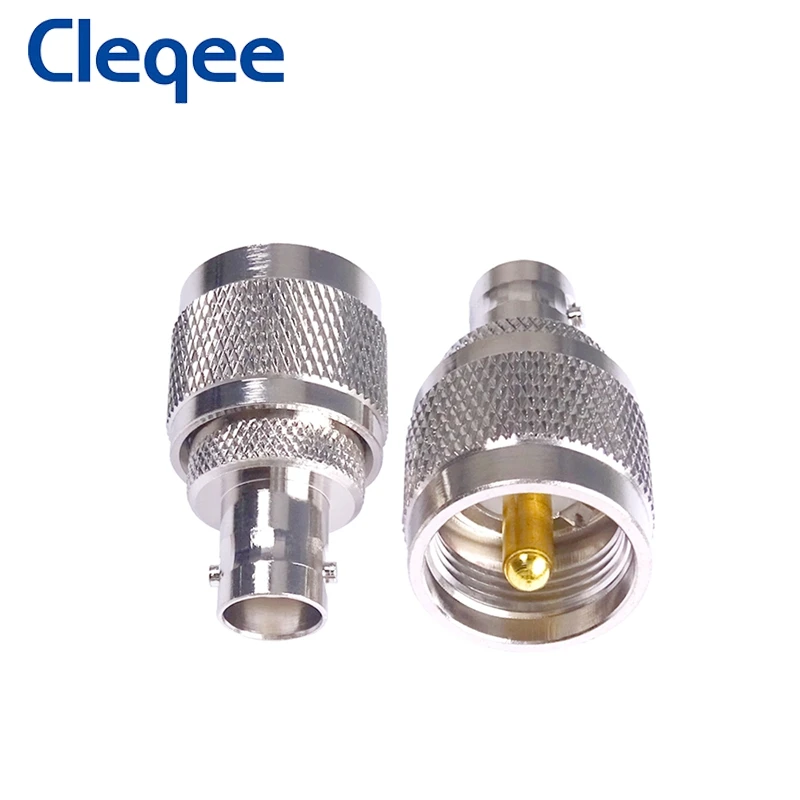 Cleqee 1 قطعة BNC أنثى إلى UHF PL259 ذكر RF موصل هوائي محول النحاس