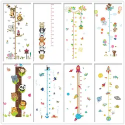 Cartoon Height Measure Wall Sticker for Kids Rooms Child Growth Ruler Stickers Gauge Growth Chart School Decals Nursery Bedroom