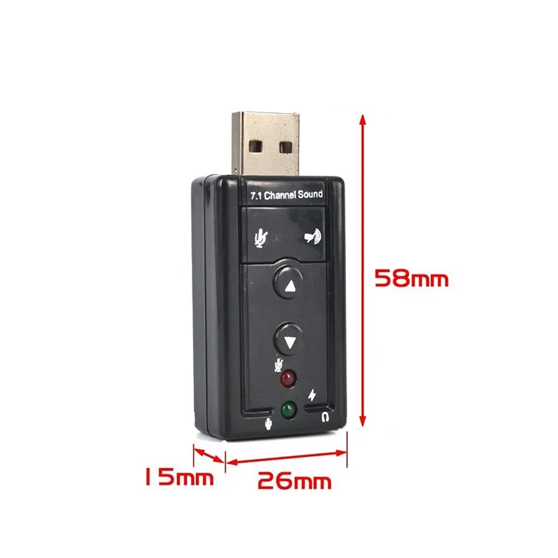 Adattatore per scheda Audio Audio virtuale 12Mbps Mini USB 2.0 3D esterno 7.1 canali novità