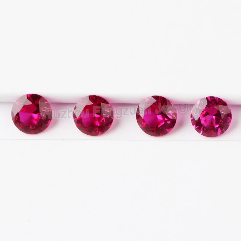 0.8-3mm 5A Various Color Loose Cubic Zirconia Stone Round Brilliant Cut CZ Stone Synthetic Corundum #5 Ruby for Jewelry