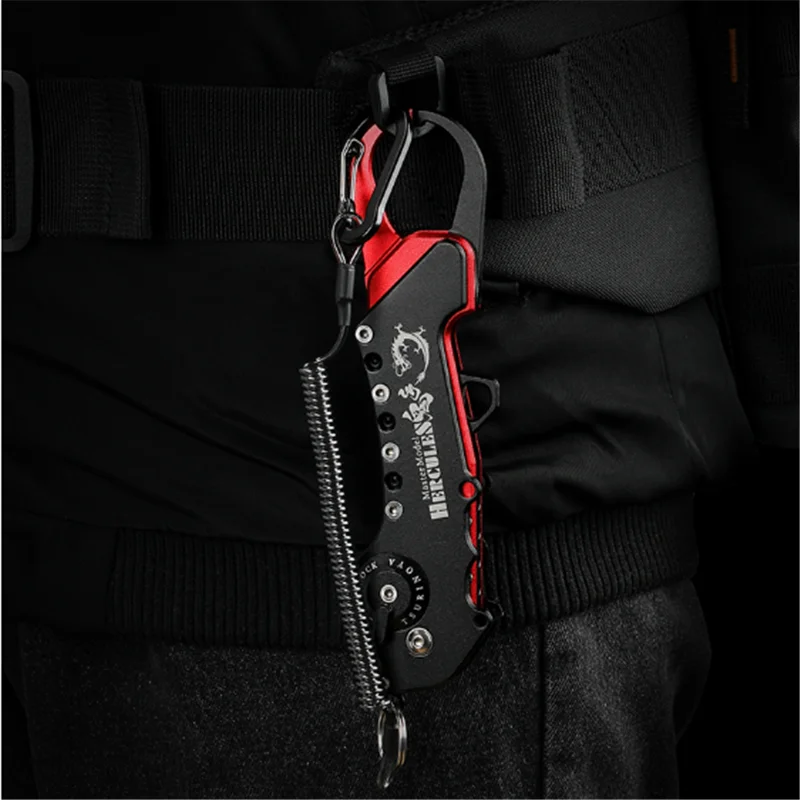 TSURINOYA NEW! HERCULES Foldable Fishing Lip Gripper High Strength Aluminum Alloy Multi-purpose Fish Plier Grip Fishing Tool