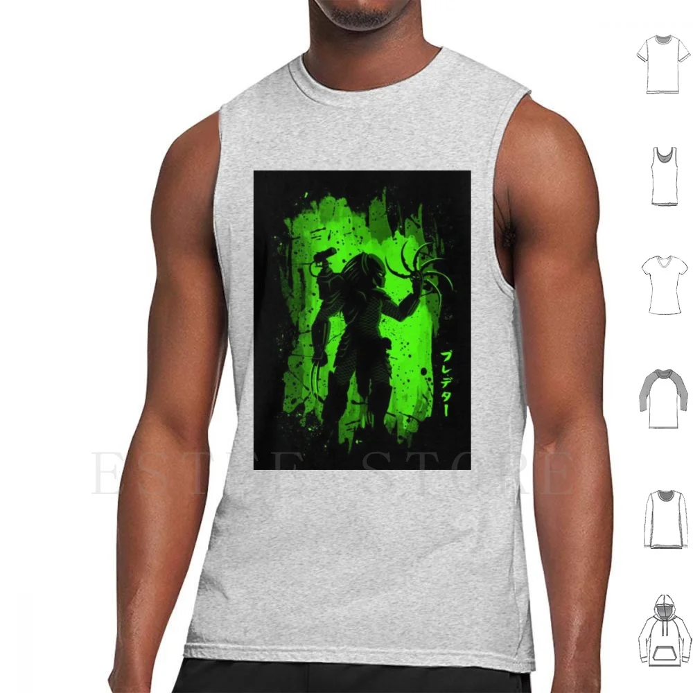 Green Tank Tops Vest Cotton Nature Fishing Yautja Wildlife Fish Pike Neca Toyphotography Catchandrelease Arnoldschwarzenegger