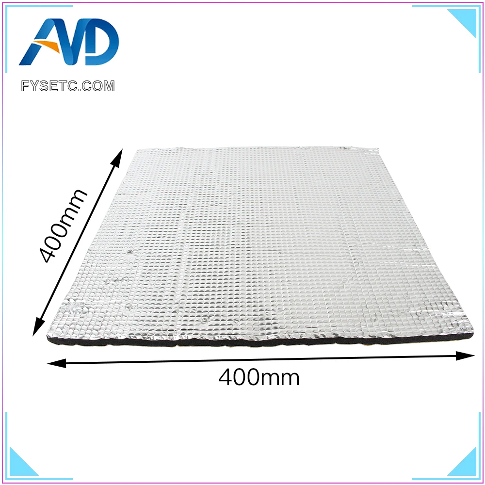 1pcs 400*400*10mm Heat Insulation Cotton 3D Printer Heating Bed Sticker Foil Self-adhesive Insulation Cotton 10mm Thickness