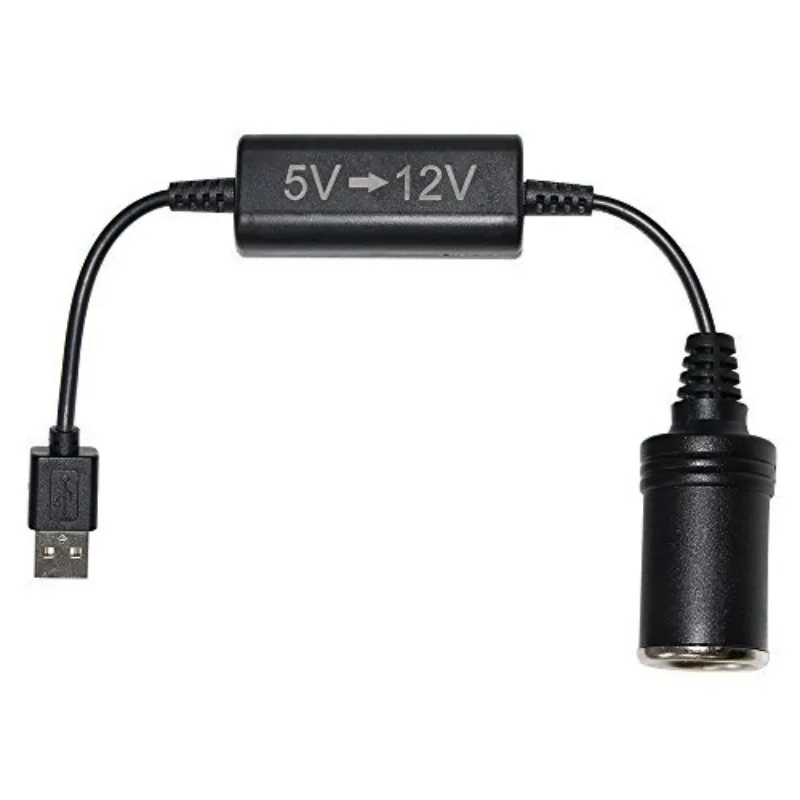 Boost Converter Adapter Wired 5V USB Port To 12V Car Cigarette Lighter Socket Power Cord Cable Car Accessory