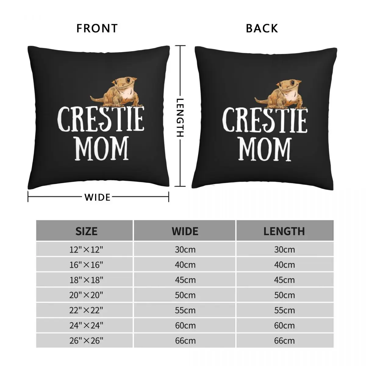 Crestie Mom Gecko Square Pillowcase Polyester Linen Velvet Printed Zip Decor Pillow Case Room Cushion Cover