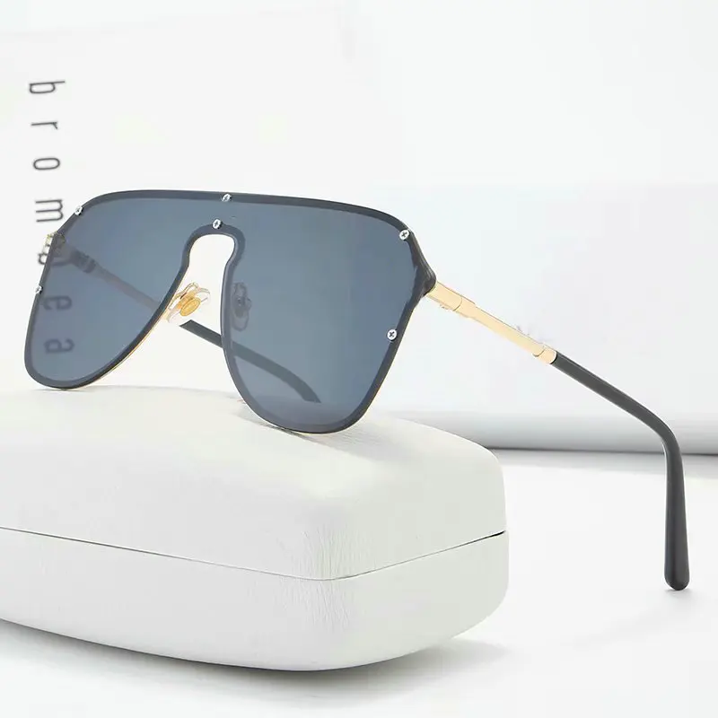

New Fashion Big Frame Sunglasses Men Square Driving Glasses for Women High Quality Retro shield Sun Glasses Shades Gafas