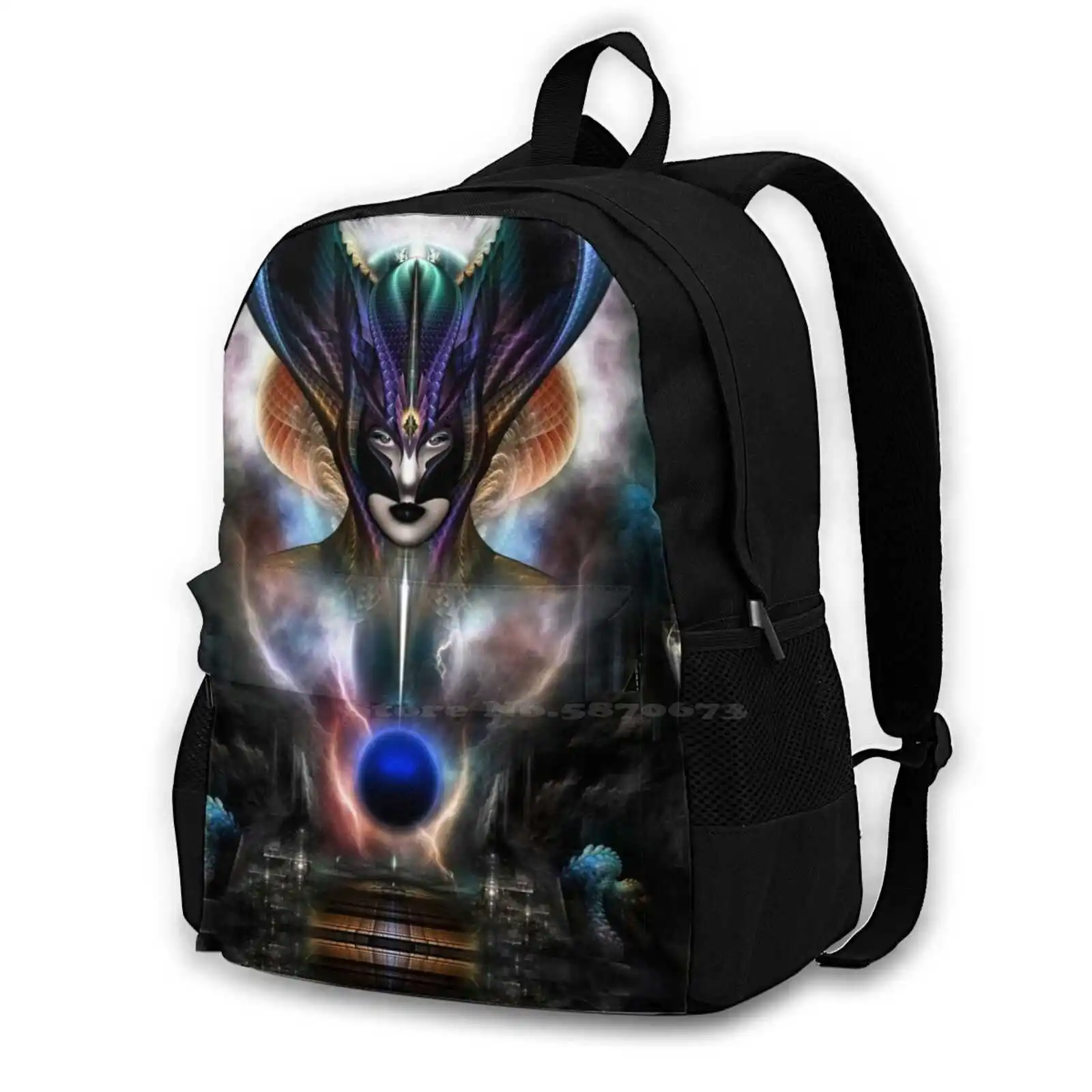 Taidushan Sai Spirit Of Power Fractal Art Portrait Hot Sale Schoolbag Backpack Fashion Bags Portrait Queen Empress Fractal